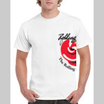 Rolling Stoned logo - Gildan Regular White Mens T Shirt SPECIAL